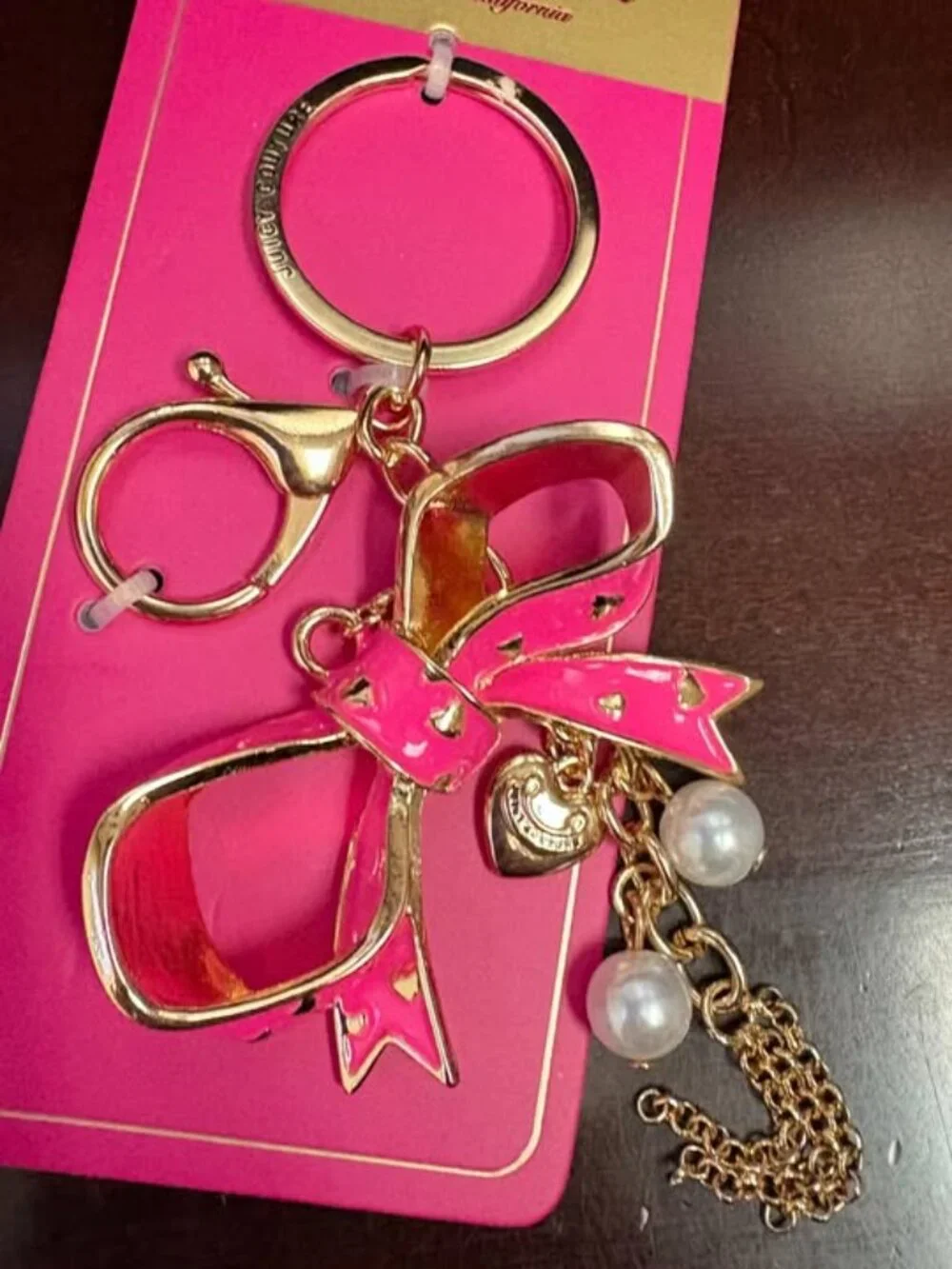 Juicy Couture Pink Bow Keychain
